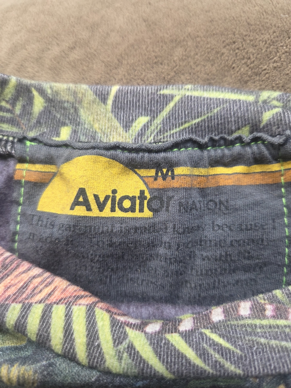Aviator Nation UNISEX Jungle Print Crewneck Sweater - Green Multi - Picture 4 of 5